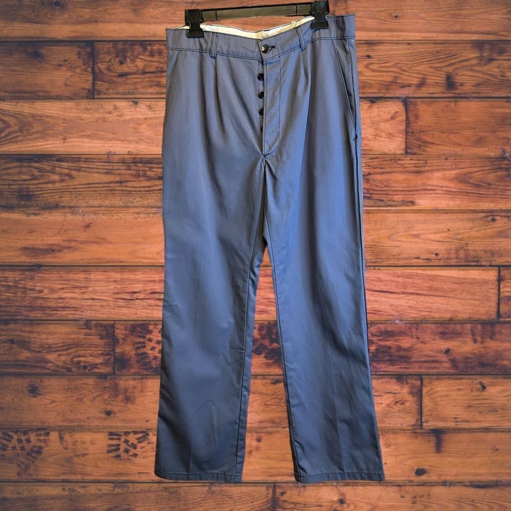 5 for $25🔥32X31 Vintage‎ Grey blue Button Fly Dress Pant Trousers